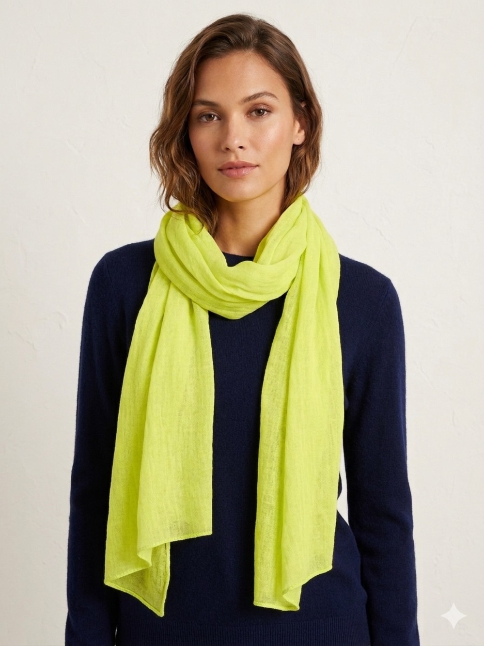 Banana Republic Bright Lime Green Italian fabric organza Women's Scarf